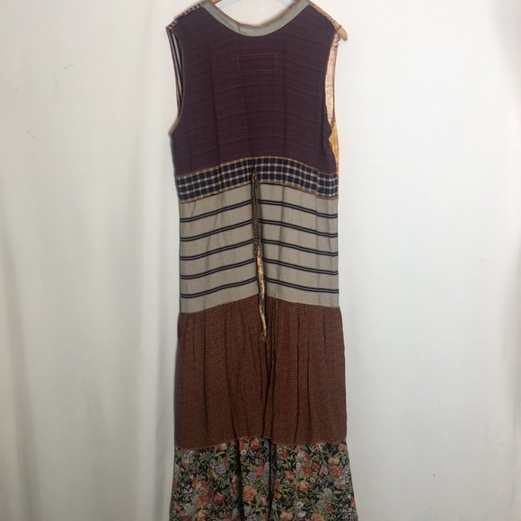 NOTHING MATCHES Patchwork Floral Stripe Maxi Jumper Dress XL - Picture 10 of 17